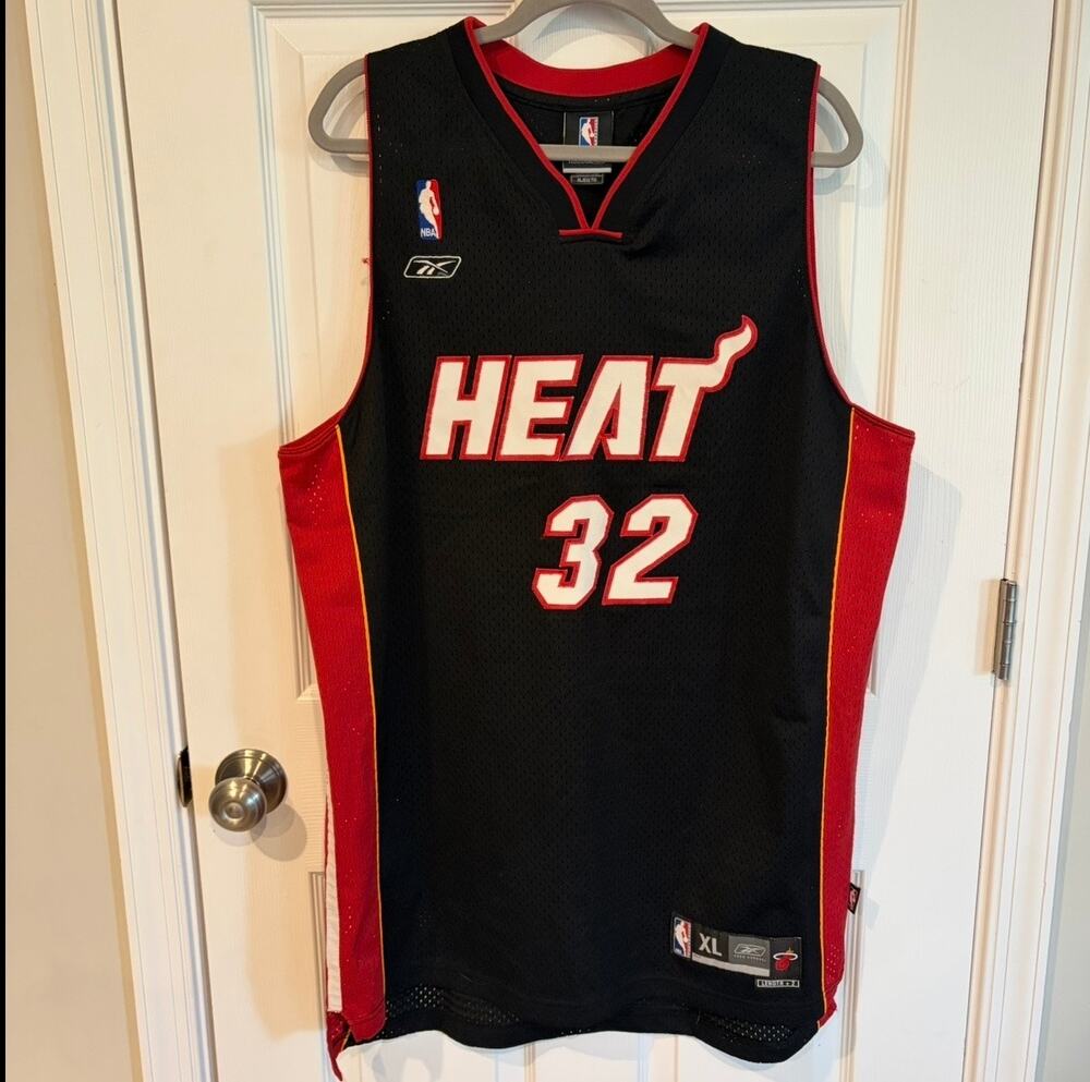 Reebok NBA Shaquille O'Neal Miami Heat Jersey Black Red XL